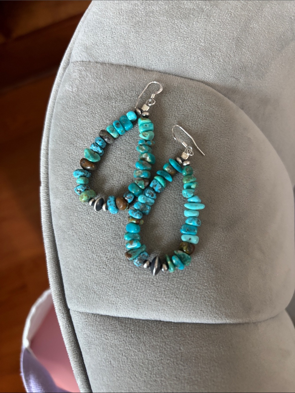 Turquoise Chip Teardrop Earrings - Women Jewelry